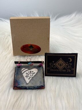 Ceramic Heart Wall Accent in Blue and Pink